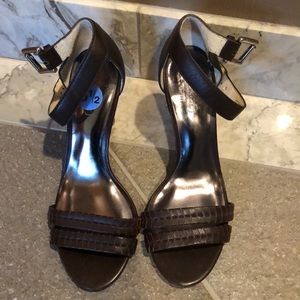 Brown Coach Leather Heels NWOT- only worn inside.